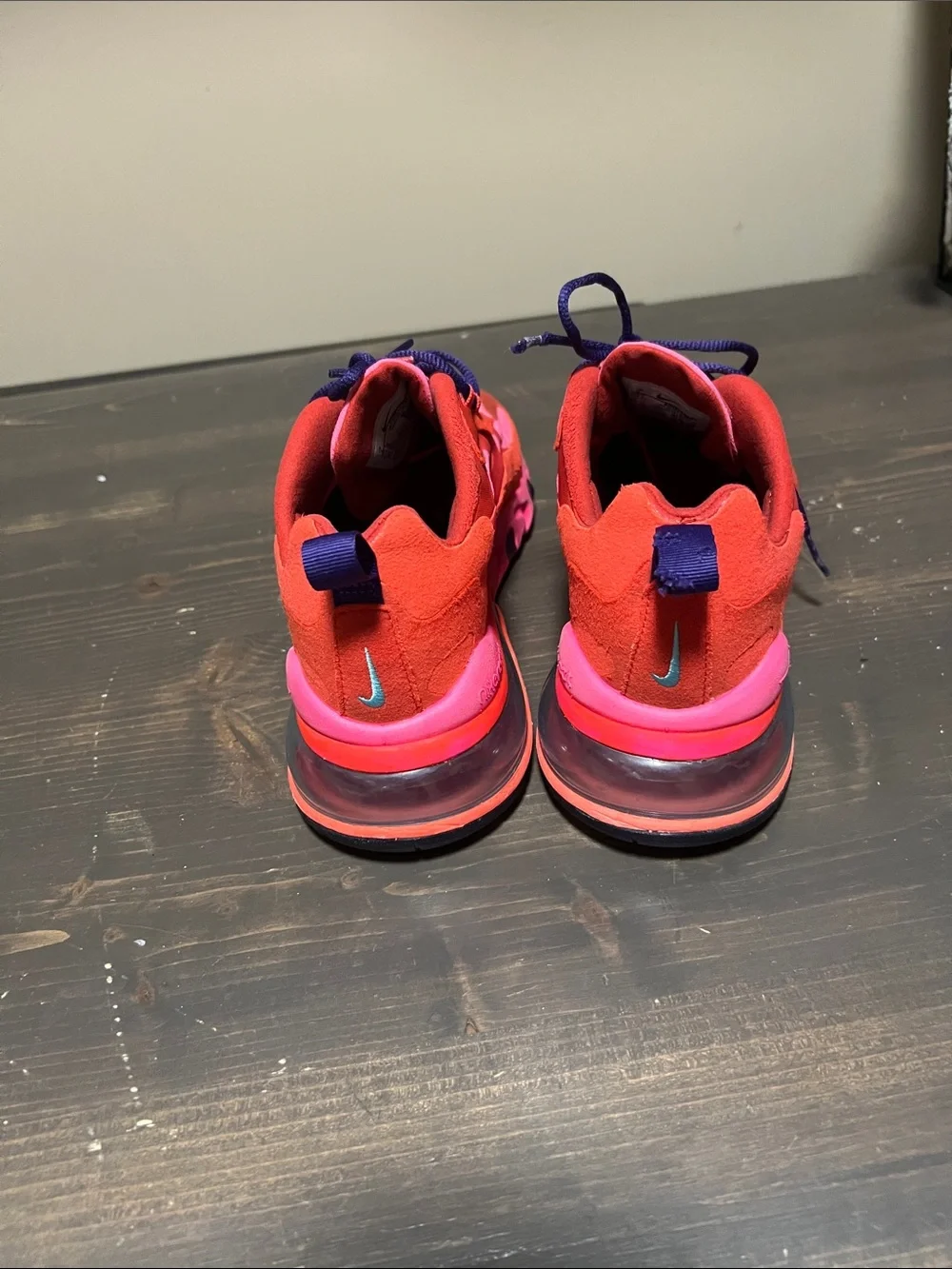 Nike Red & Pink Athletic Sneakers with Purple Laces